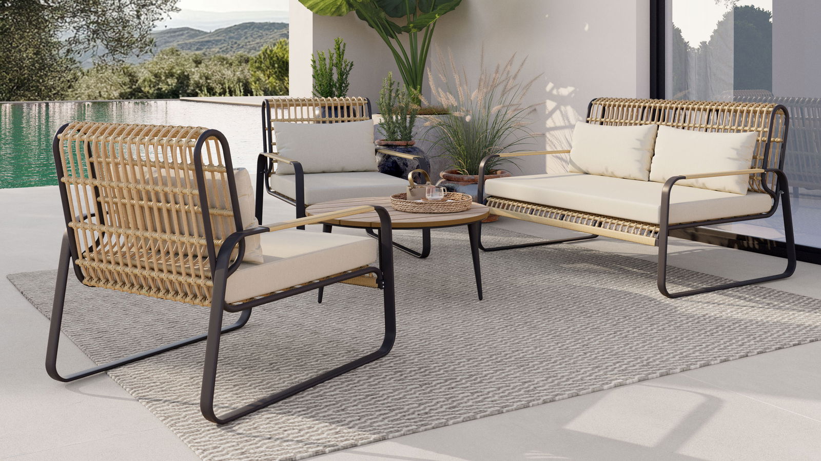 Big Lattice Lounge Compact, rund